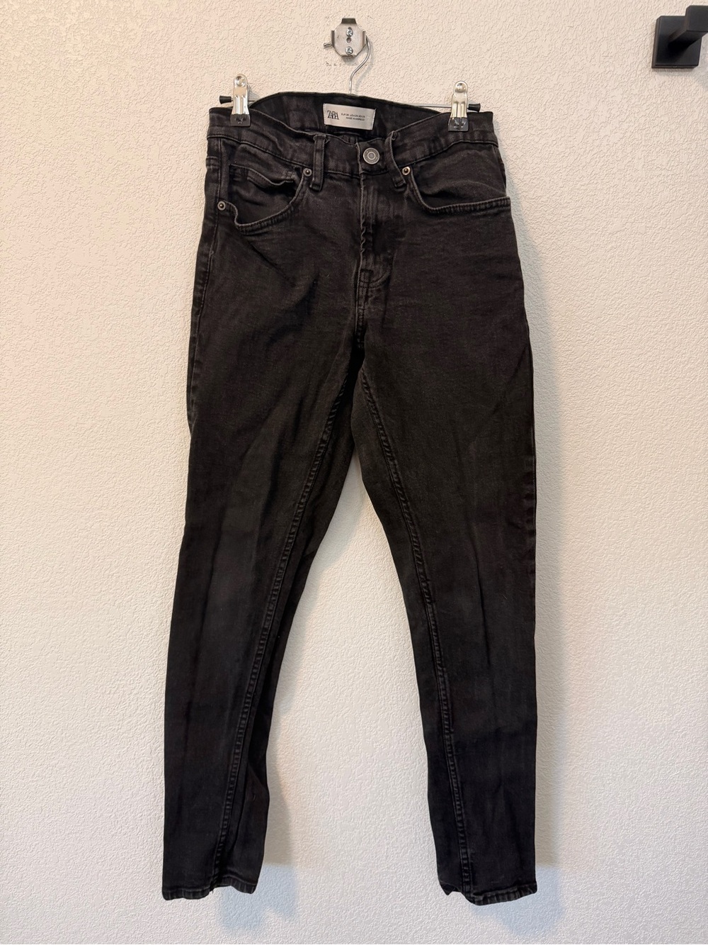 Zara Charcoal Black High-Rise Denim Jeans